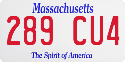 MA license plate 289CU4