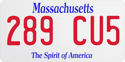 MA license plate 289CU5