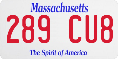 MA license plate 289CU8