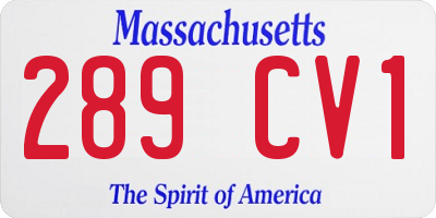 MA license plate 289CV1
