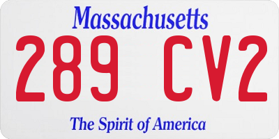 MA license plate 289CV2