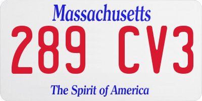 MA license plate 289CV3
