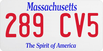 MA license plate 289CV5