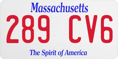 MA license plate 289CV6