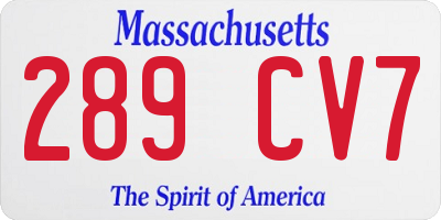 MA license plate 289CV7