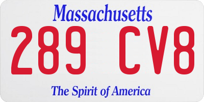 MA license plate 289CV8