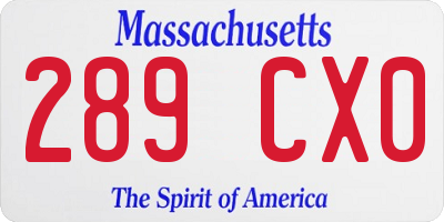 MA license plate 289CX0