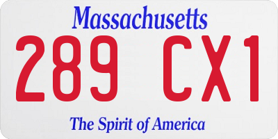 MA license plate 289CX1