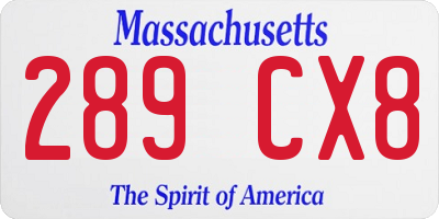 MA license plate 289CX8
