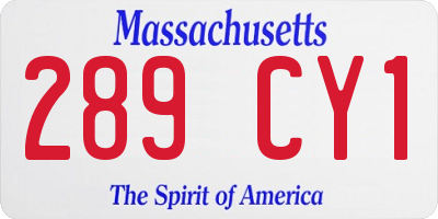 MA license plate 289CY1