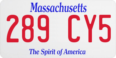 MA license plate 289CY5