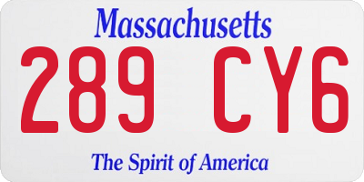 MA license plate 289CY6