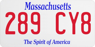 MA license plate 289CY8
