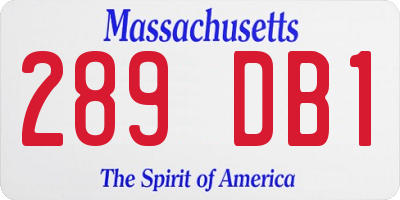 MA license plate 289DB1