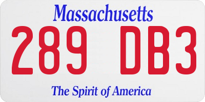 MA license plate 289DB3