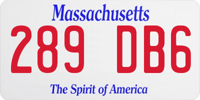 MA license plate 289DB6