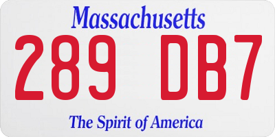 MA license plate 289DB7