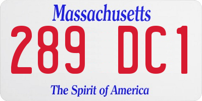 MA license plate 289DC1