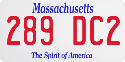 MA license plate 289DC2