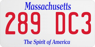 MA license plate 289DC3