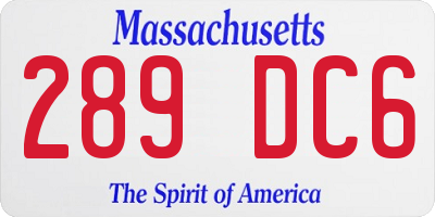 MA license plate 289DC6