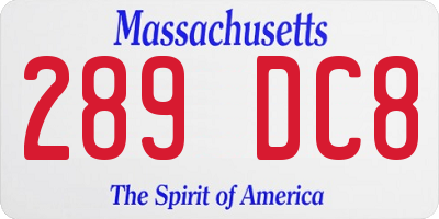 MA license plate 289DC8