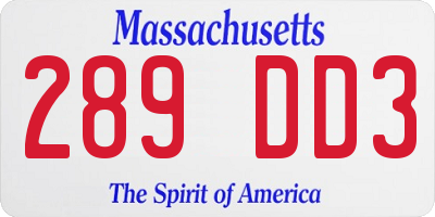 MA license plate 289DD3