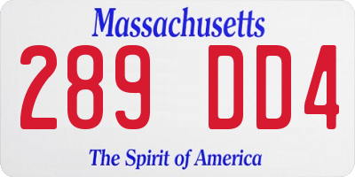 MA license plate 289DD4
