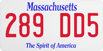 MA license plate 289DD5