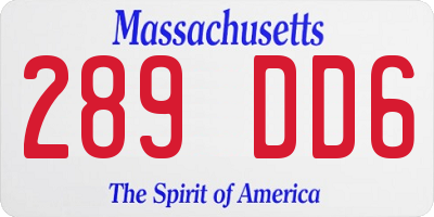 MA license plate 289DD6