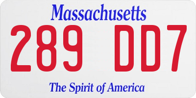 MA license plate 289DD7