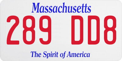 MA license plate 289DD8