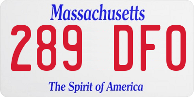 MA license plate 289DF0