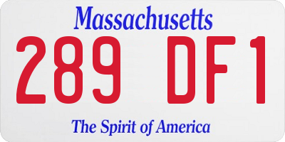 MA license plate 289DF1