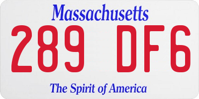 MA license plate 289DF6