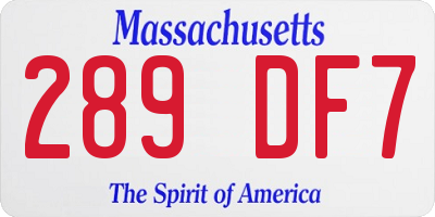 MA license plate 289DF7