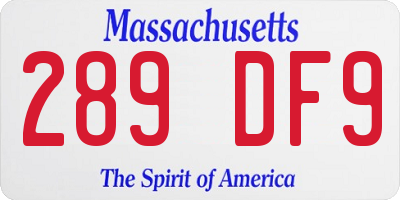 MA license plate 289DF9