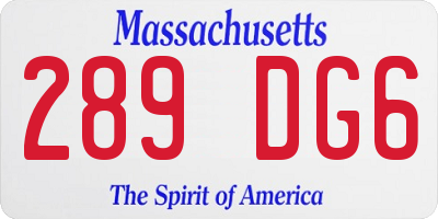 MA license plate 289DG6