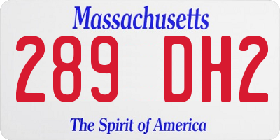 MA license plate 289DH2