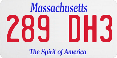 MA license plate 289DH3