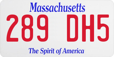 MA license plate 289DH5