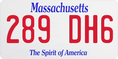 MA license plate 289DH6
