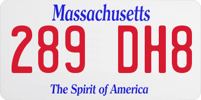 MA license plate 289DH8