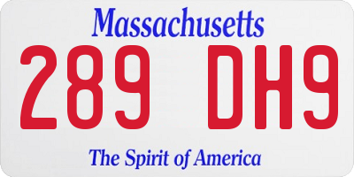 MA license plate 289DH9