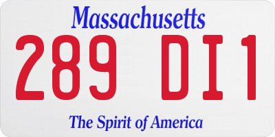 MA license plate 289DI1