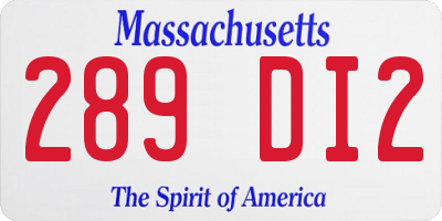 MA license plate 289DI2