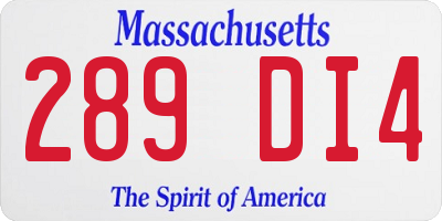 MA license plate 289DI4