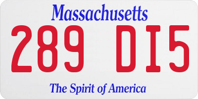 MA license plate 289DI5