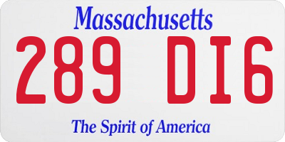 MA license plate 289DI6