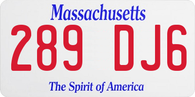MA license plate 289DJ6